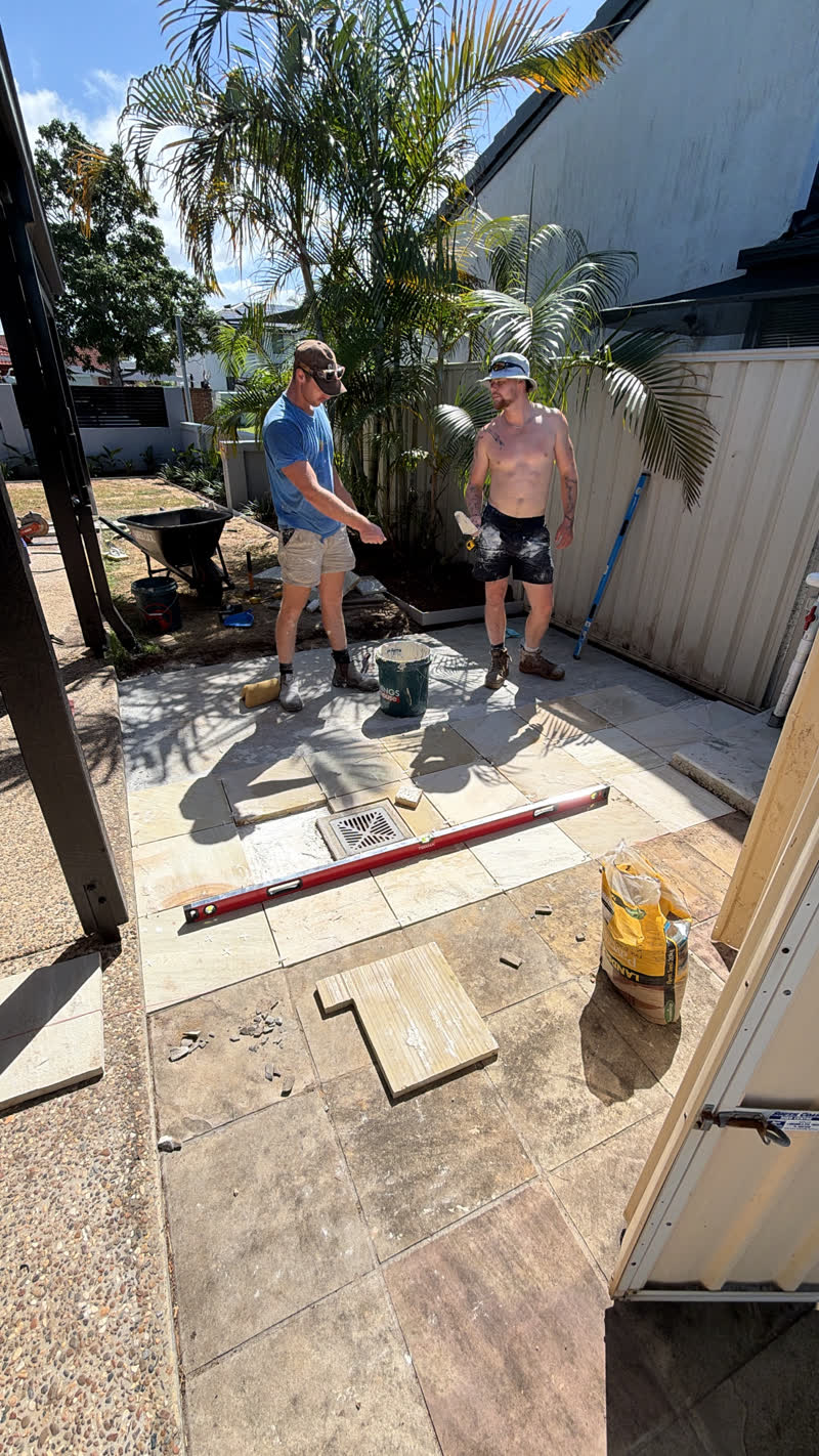Laying the pavers
